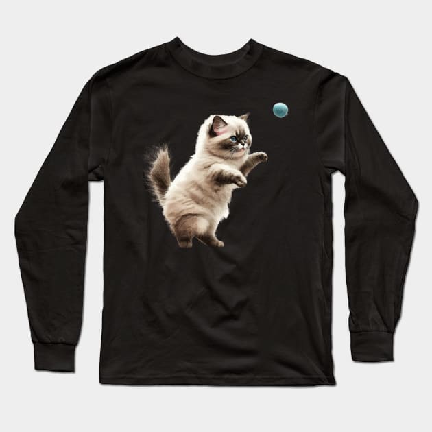 Cute Playful Kitten, Cat Lover Long Sleeve T-Shirt by dukito